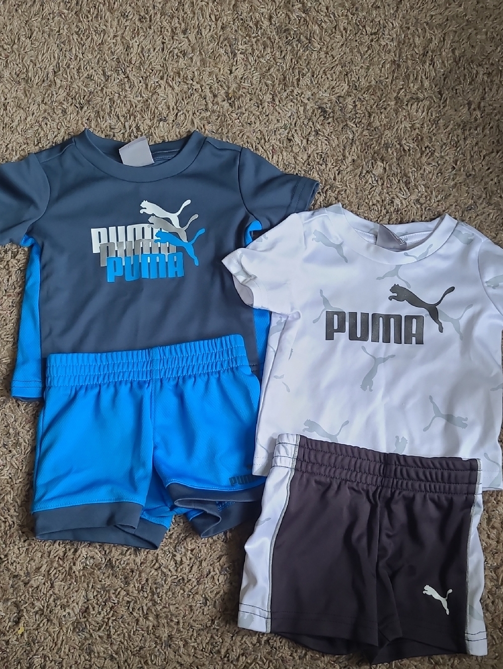 Puma Boys 2-Piece Athletic Sets - Blue, White, Charcoal